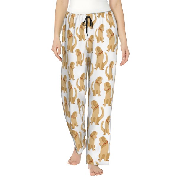 Fotbe Labrador Retriever Dog Pantalones de Pijama para Mujer, Pantalones de Dormir, Pantalones Pj con Cordón y Bolsillos-Large