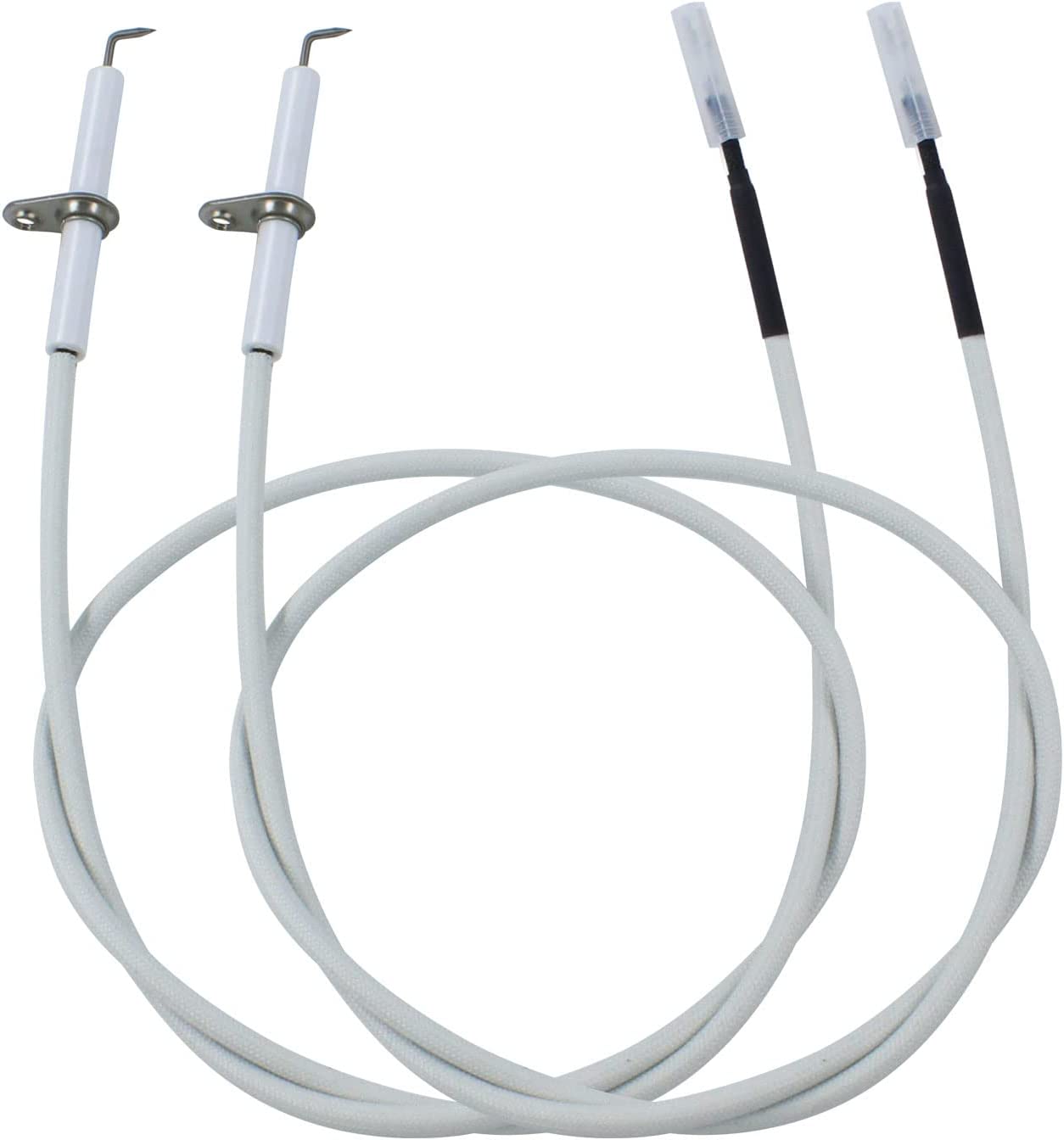 2 Pack Ceramic Igniter Electrode with 700 mm Ignition Spark Plug Wire