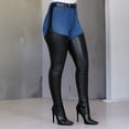 thumbnail image 4 of Primegos Women Stilettos Thigh Boots Over The Knee High Heel Boots Retro Sexy Pointed Toe Side Zipper Boots with Belt Buckle for Parties Nightclubs, 4 of 8