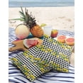 thumbnail image 3 of Pack of 2 Outdoor Pillow Covers, Summer Lemon Leaves Black and White Buffalo Plaid Waterproof Square Throw Pillowcase Cushion Decorative Pillow Covers for Couch Patio Tent, 16x16 in, 3 of 6