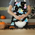 thumbnail image 5 of Spooky Print Kitchen Apron - Adjustable Halloween Cooking Apron Full Coverage Protective Smock Craft Painting Baking Bib(Black Blue), 5 of 6