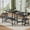 Black, variant on QuzyAor Extendable Dining Table Set, 63 Inch Large Expandable Kitchen Table with 2 Benches 2 Stools, Modern Wood Top Metal Frame Space Saving Easy Assembly for Home Dining Room, Black