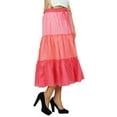 thumbnail image 3 of Bimba Flaired Cotton Boho Summer Skirt Elastic Waist Mid-Calf Ruffle Skirts, 3 of 7