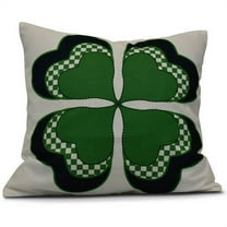 Simply Daisy 16" x 16" 4 Leaf Clover Holiday Floral Print Pillow