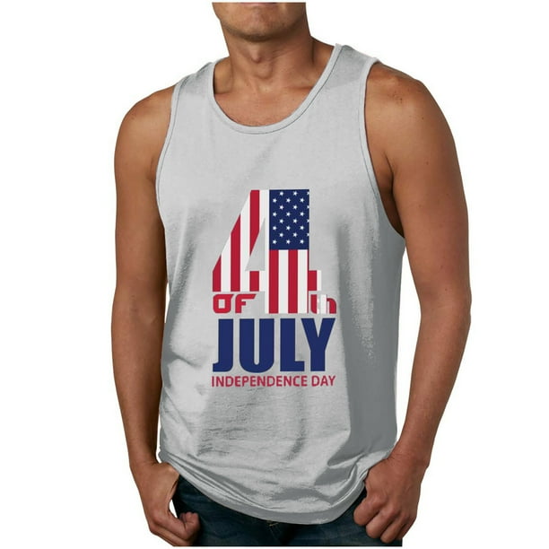 Tanques para Hombre para el Verano Solto Chaleco Impresión Deportivo Cuello Redondo, Casual