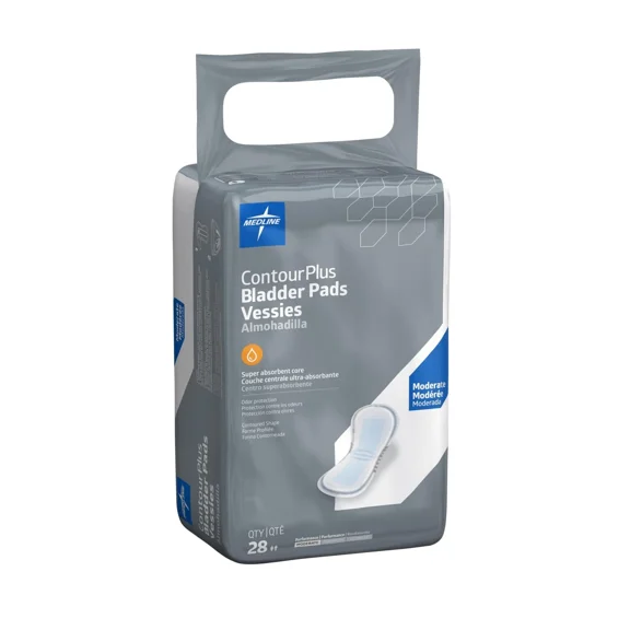 Medline Contourplus Bladder Control Pads 28 Count For Light Incontinence
