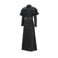 thumbnail image 6 of LEKWK Plague Doctor Costume Steampunk Medieval Robe,Beak Mask,Hood Hat,Gloves,Belt 6 In 1 Set Halloween Renaissance Cosplay Costume, 6 of 9