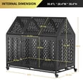 thumbnail image 2 of Heavy Duty Dog Crate Dog Cage, 52" Indestructible Metal Dog Kennel Lockable for Medium Large Dogs with Sturdy Door Lock and Removable Trays, Roof Top Access, 2 of 6