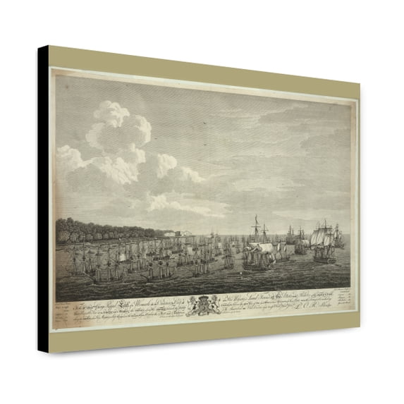 Canvas Print: This Perspective View Of The Landing And Marching The Troops Along