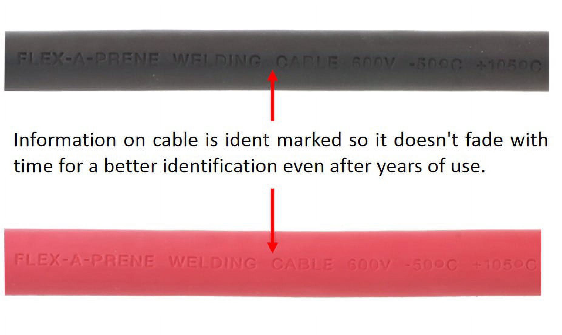 #2 Gauge AWG - Flex-A-Prene - Welding/Battery Cable - Black & Red - 600 V - Made in USA (15 FEET OF EACH COLOR)