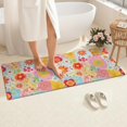 thumbnail image 4 of Pioneer Flower Floral Print Pattern Bathroom Rugs Mat, Non Slip Microfiber Bathroom Rug with Rubber Backing, Soft Mats for Bathroom Floor Tub Shower, 24"x60", 4 of 5
