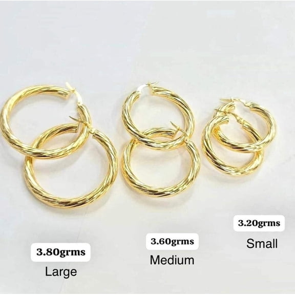 YANZISTORE 14K Yellow Gold Hoop Earrings For Womens Argollas Arracadas Oro Real 14K para Mujer - Prime Jewelry269