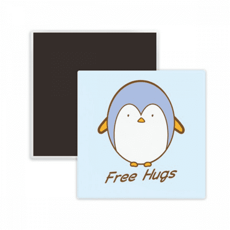 

Penguin Pet Antarctic Hug Square Ceracs Fridge Magnet Keepsake Memento