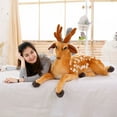 thumbnail image 3 of Hesroicy Sika Deer Plush Doll Soft Cute Simulated Animal Plushie Photo Props Sofa Ornament PP Cotton Stuffed Animal Pillow Deer Plush Toy Activity Gift, 3 of 7