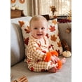 thumbnail image 4 of RUINIXCW Toddler Baby Girl Thanksgiving Silk Satin Pajama Set Girls PJS Fall Winter Sleepwear Turcky Pumpkin Button Down Long Sleeve Shirt Pants Set, 4 of 10
