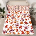 thumbnail image 2 of Manfei Rugby Ball Sport Full Size Sheets,Hello Fall Bed Sheets,Orange Autumn Maples Sheet Sets For Teens,Luxury Bedroom Decor,4pcs, 2 of 7