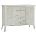 thumbnail image 2 of Gallerie Decor Antiqued Carved Large Transitional Wood Cabinet in White, 2 of 5