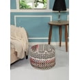 thumbnail image 5 of LR Home Small Floral Indoor Round Pouf, Multi, 18" x 18" x 14", 5 of 5