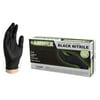 AMMEX Black Nitrile Disposable Exam Gloves, 3 Mil, Medium, 100/Box