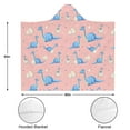 thumbnail image 3 of Wearable Blanket,Pink Cartoon Dinosaurs Eggs Pattern Hooded Wearable Flannel Blanket for Adults & Teens,Winter Poncho Shawl Wrap Cape Cozy Anti-Pill,50"x60", 3 of 5