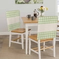 thumbnail image 5 of Green Plaid Chair Covers Set of 4 Retro Country Green Plaid Linen Texture Chair Back Covers Stretch Removable Washable Slipcovers Protector for Dining Room Kitchen Party Decor, 5 of 9
