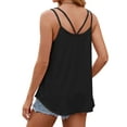 thumbnail image 5 of Deago Women's Flowy Tank Tops Loose Casual Summer Tops Sexy Spaghetti Strap Scoop Neck Sleeveless Tunic Camisoles (Black, M), 5 of 8