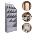 thumbnail image 2 of Hanging Shoe Organizer - Holds 12 Pairs, Door-Mounted Shoe Rack with Pockets for Closet Storage, Space-Saving Design (Grey), 2 of 10