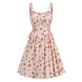 thumbnail image 2 of WILLBEST Vestidos Vestido Informal Con Estampado Floral Para Mujer, Cuello Cuadrado, Sin Mangas, Para Fiesta, Primavera Y Verano, Atuendo Diario Con Collar, Estilo Básico, Cómodo Y A La Moda., 2 of 4