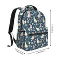 thumbnail image 2 of Zufioo Cute Rabbit Floral Print Casual Student Backpack, Adjustable Shoulder Straps Multi-Function Multi-Pocket Sports Bag Travel Backpack, Unisex-One Size, 2 of 5