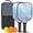 Black, variant on Pickleball Paddles Set Of 2, Fiberglass Surface, Dreamy Cloud Print, 4 Balls & Bag