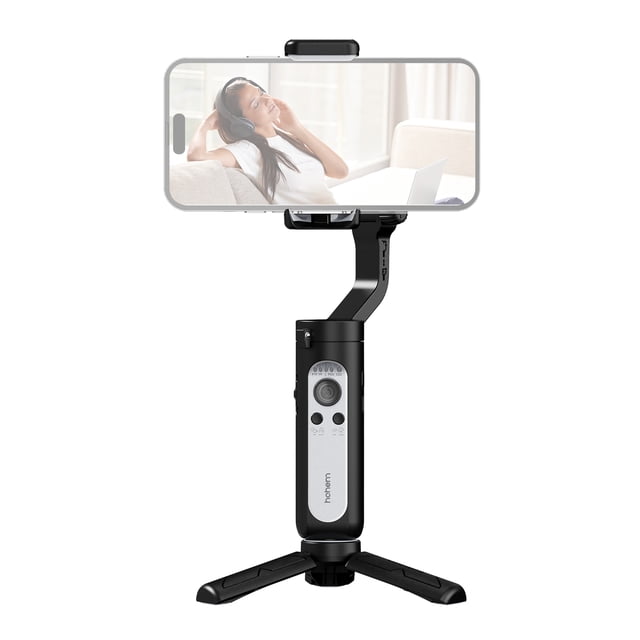 hohem iSteady XE Black 3-Axis Smartphone Gimbal Stabilizer with Lightweight Foldable Design, 8H Battery Life, 259g Net Weight, 320° Rotation Range, Compatible with Up to 280g/11mm