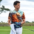 thumbnail image 3 of Honeii Colorful Travel Luggage Gear Print Polo Shirt, A Classic Short-Sleeved, Button-Down Golf Shirt for Men,Mens Polo Shirts Short Sleeve-4X-Large, 3 of 6