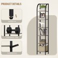 thumbnail image 3 of Hzuaneri Bookshelf Bookcase Narrow Bookcase Shelf Organizer with Steel Frame for Study Living Room Bedroom Kitchen Home Office Industrial Bookshelf 6-Tier Greige, 3 of 8