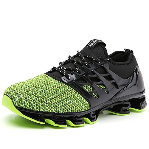 Fashion Sneakers for Men Jogging Shoes mesh Breathable Comfort Stylish Sport Running Athletic Walking Shoes Cross Green Trainers Size 11