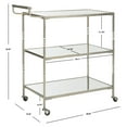 thumbnail image 5 of SAFAVIEH Aurelius 3-Tier Bar Cart with Handle and Casters, Silver/Mirror, 5 of 6