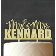 thumbnail image 3 of "Mr And Mrs" Wedding Couple Wood Cake Topper Personlaized Rustic Cake Topper 7"- 8.5" Inches Wide, 3 of 3