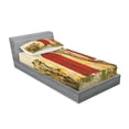 thumbnail image 2 of Ambesonne Rustic Fitted Sheet & Pillow Sham Set, Aged Doors Tuscan House, Twin, Yellow Beige Red, 2 of 2