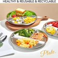 thumbnail image 2 of JIAYUEZHAO 316 Stainless Steel  Adults Kids  Plates Set of 2,3 compartment ,8" Divided Portion Control Plates for Adults, Bariatric Weight Loss & Diabetic Diets, Lunch Dishes and Camping Food Trays., 2 of 9