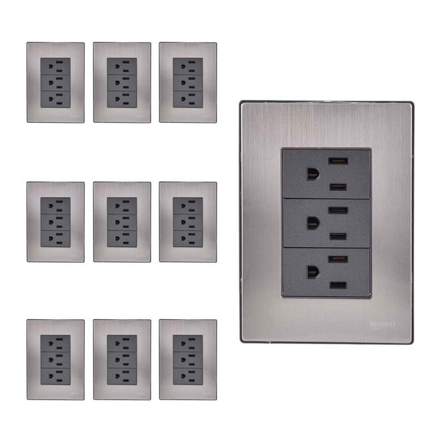 Placa Armada Inox 3 Contactos De Un Modulo Oxford 10Pzs
