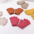 thumbnail image 4 of Guantes sencillos de color caramelo para niños con forro de terciopelo, guantes cálidos de cinco dedos, guantes de invierno gruesos y cálidos para niños, 4 of 5