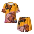 thumbnail image 4 of Picia Cliff Western Cowboy Pajamas Sets for Women Soft Short-Sleeved Pjs with Lounge Shorts Two Piece Sleepwear-4X-Large, 4 of 9