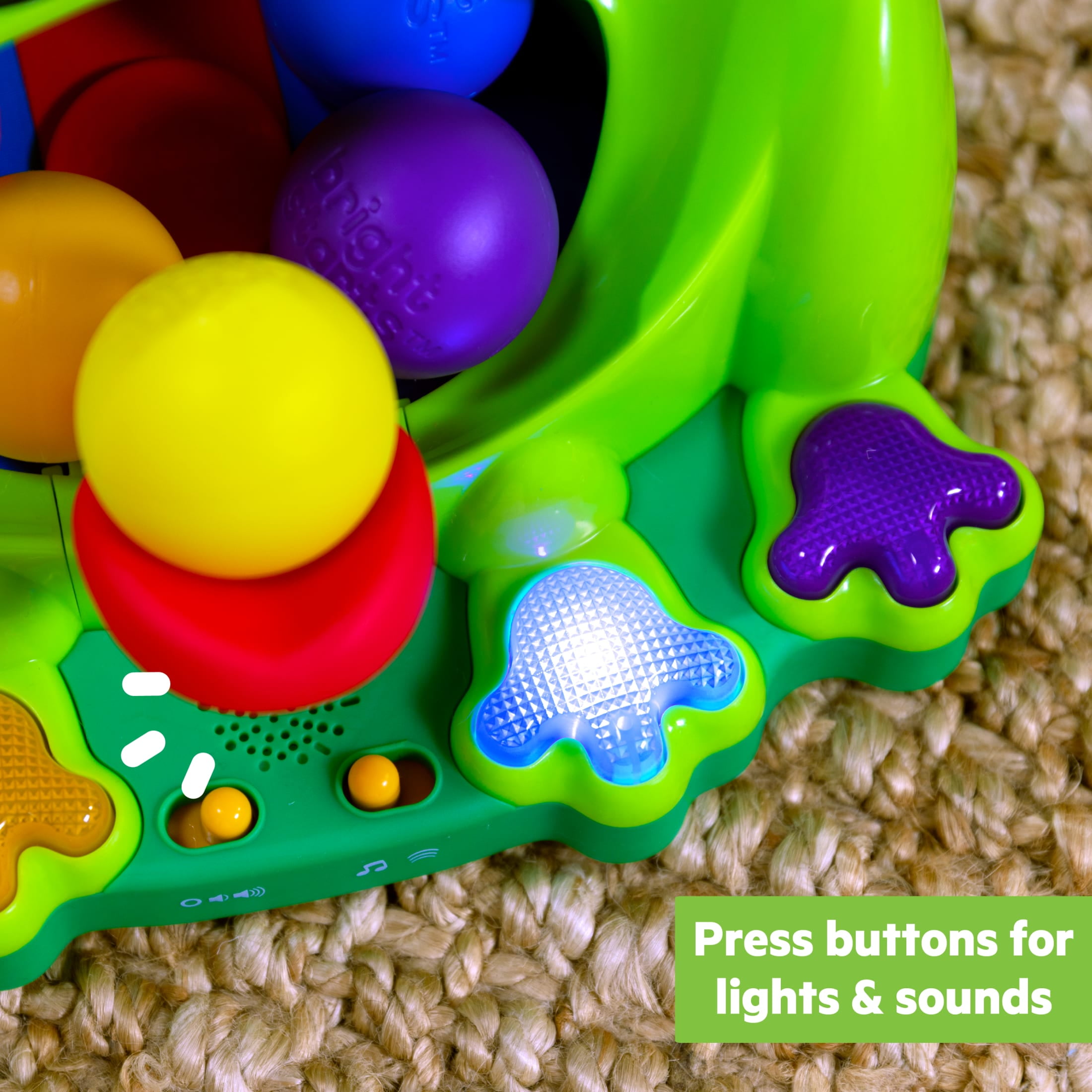 Bright Starts Poppin' Ball Frog Ball Play Toy, Unisex, Infant