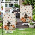 thumbnail image 2 of Happy Fall Yall Garden Flag 12 x 18 Inches, Rustic Linen Orange Plaid Pumpkins Leaf Floral Weather Proof Outdoor Patio Flags Double Sided Small Garden Decoration for Yard Outside Home, 2 of 9