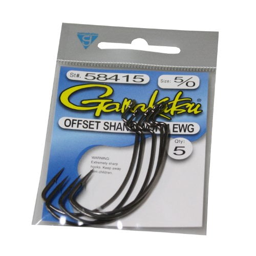 Gamakatsu Extra Wide Gap Worm Hook-5 Per Pack (Black 5/0)