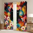 thumbnail image 2 of Homewish Animal Black Cat Black Out Curtains for Kids Children,Chic Floral Flowers Curtains Pack of 2 (42x63 Each),Spring Garden Bedroom Curtains,Breathable Home Decor, 2 of 6