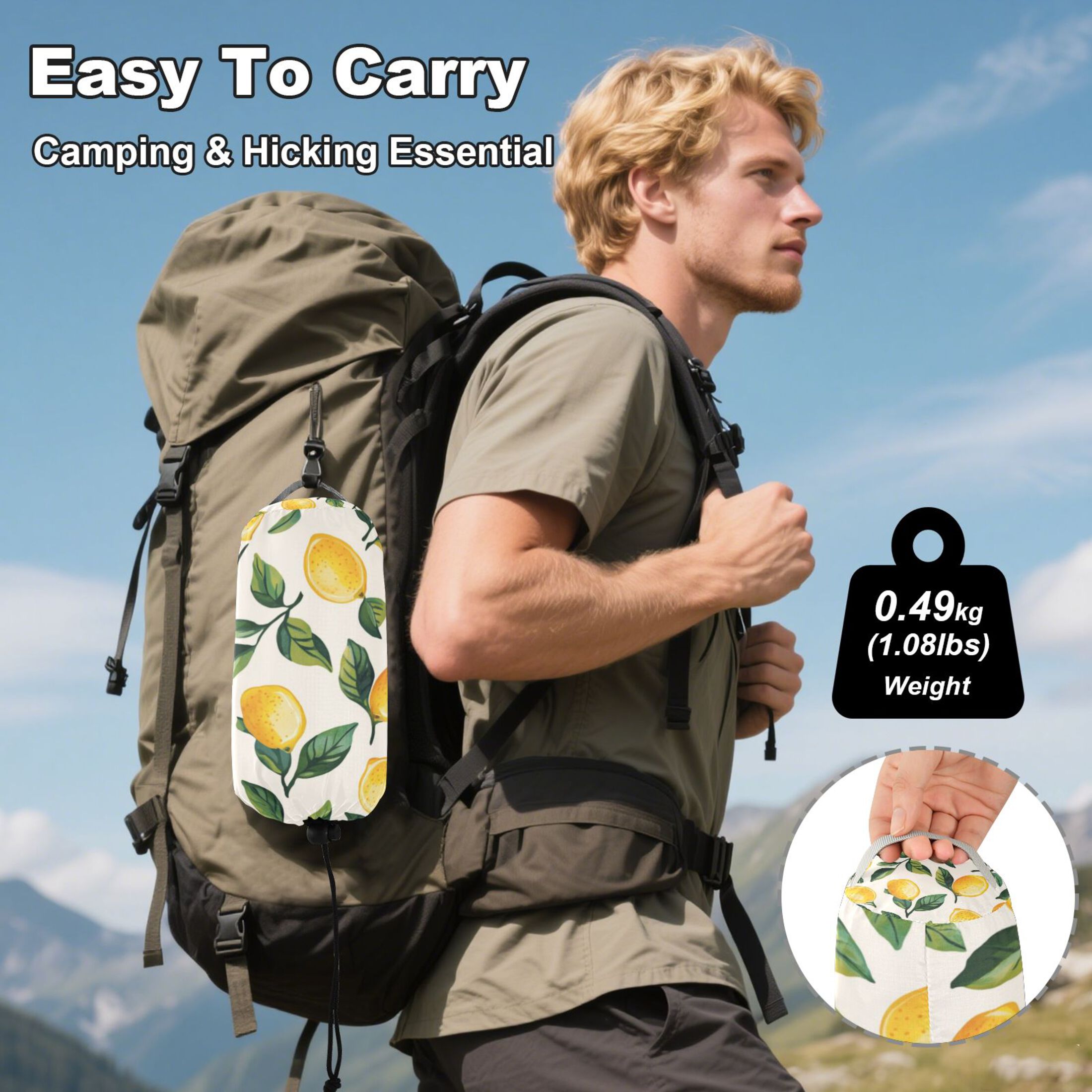 Hammock Camping Hammock Nylon Portable Hammock Travel Camping Hammock Cute Cartoon Lemon