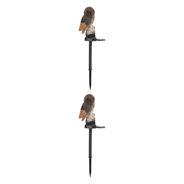 Cateissary Luz LED impermeable para jardín, iluminación exterior atractiva, iluminación atractiva para exteriores, búho marrón Búho marrón 2Conjunto