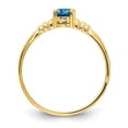 thumbnail image 4 of Auriga Fine Jewelry 14K Yellow Gold 6x4mm Oval Blue Topaz Ring for Women Size-6, 4 of 5
