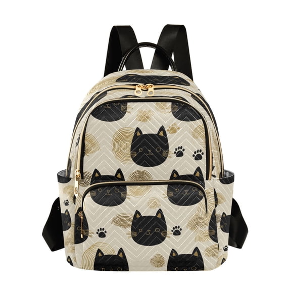 Quilted Backpack Fashion Backpack 10.23*5.11*12.59 Inch Women's Fashion Backpack Picnic Shopping Travel Out Sports backpack Black Cats