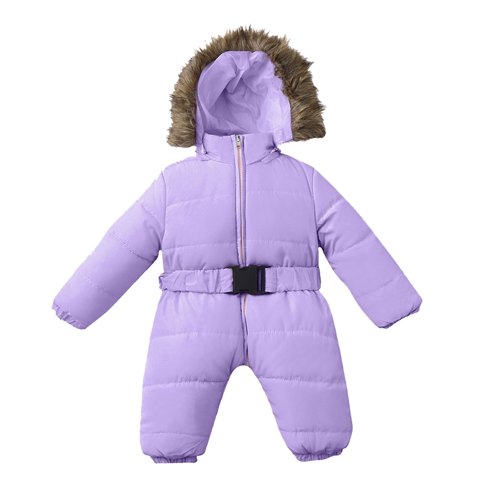 FAOWME Outerwear Romper Coat Warm Baby Jacket Snowsuit Girls Hooded Jumpsuit Onesie Girls Coat Jacket 18-24 Months